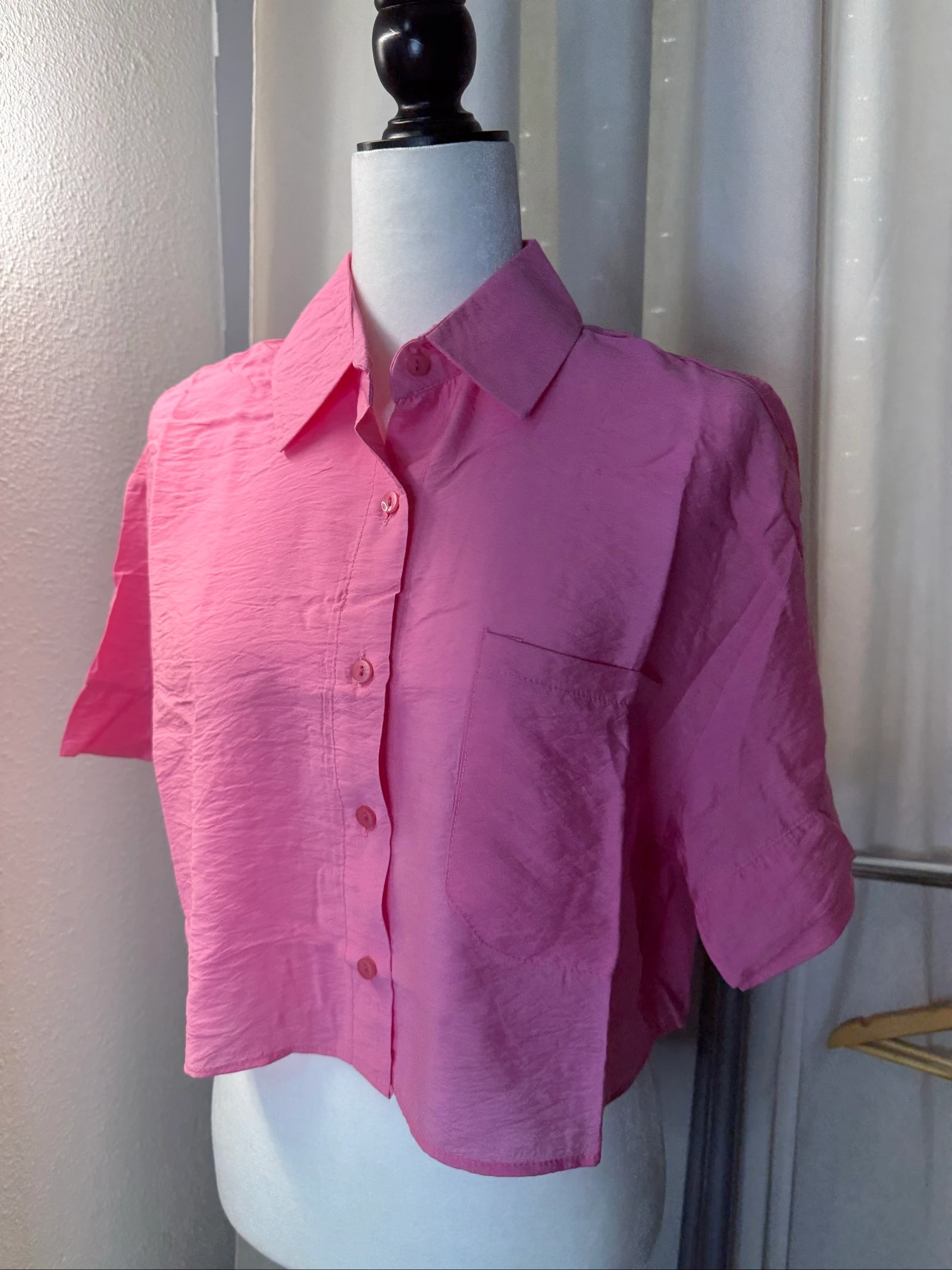 Camisa manga corta color rosa – photo 2